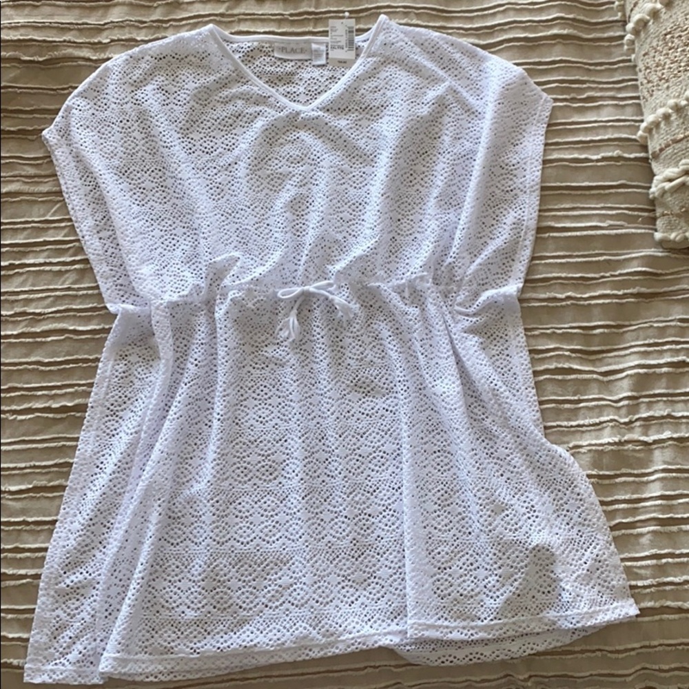 Sheer white beach cover-up